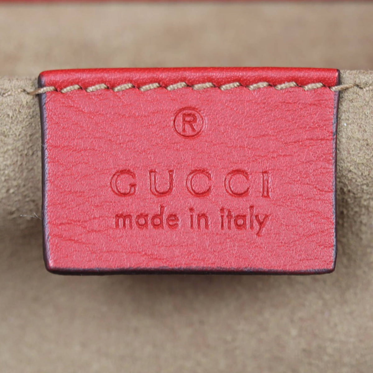 Gucci GG Supreme Padlock Small Shoulder Bag Interior Stamp