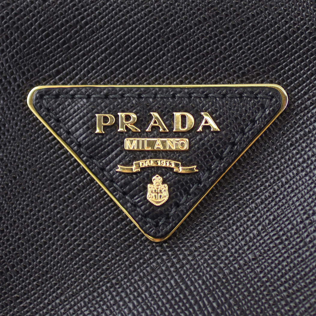 Prada Saffiano Galleria Double Zip Tote Small Front Plate