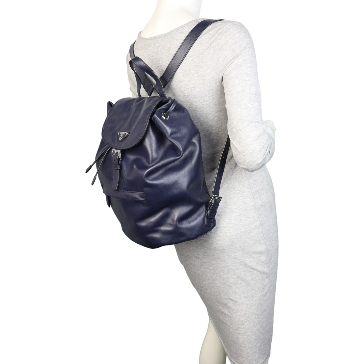 Prada Soft Calf Zip Pocket Backpack