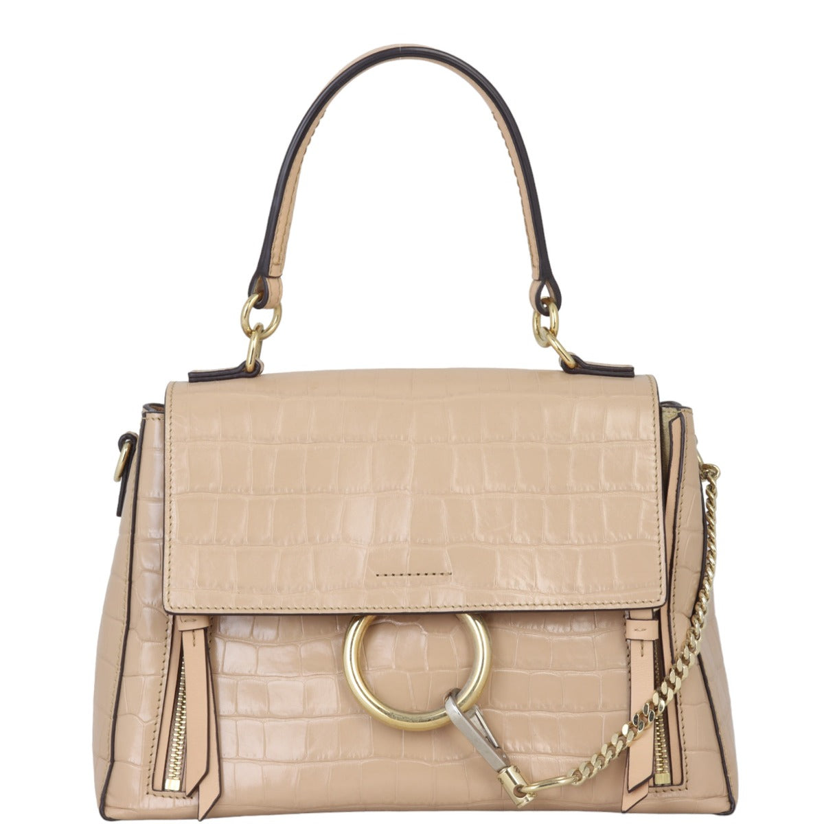 Chloe Faye Day Bag Medium Croc-Embossed
