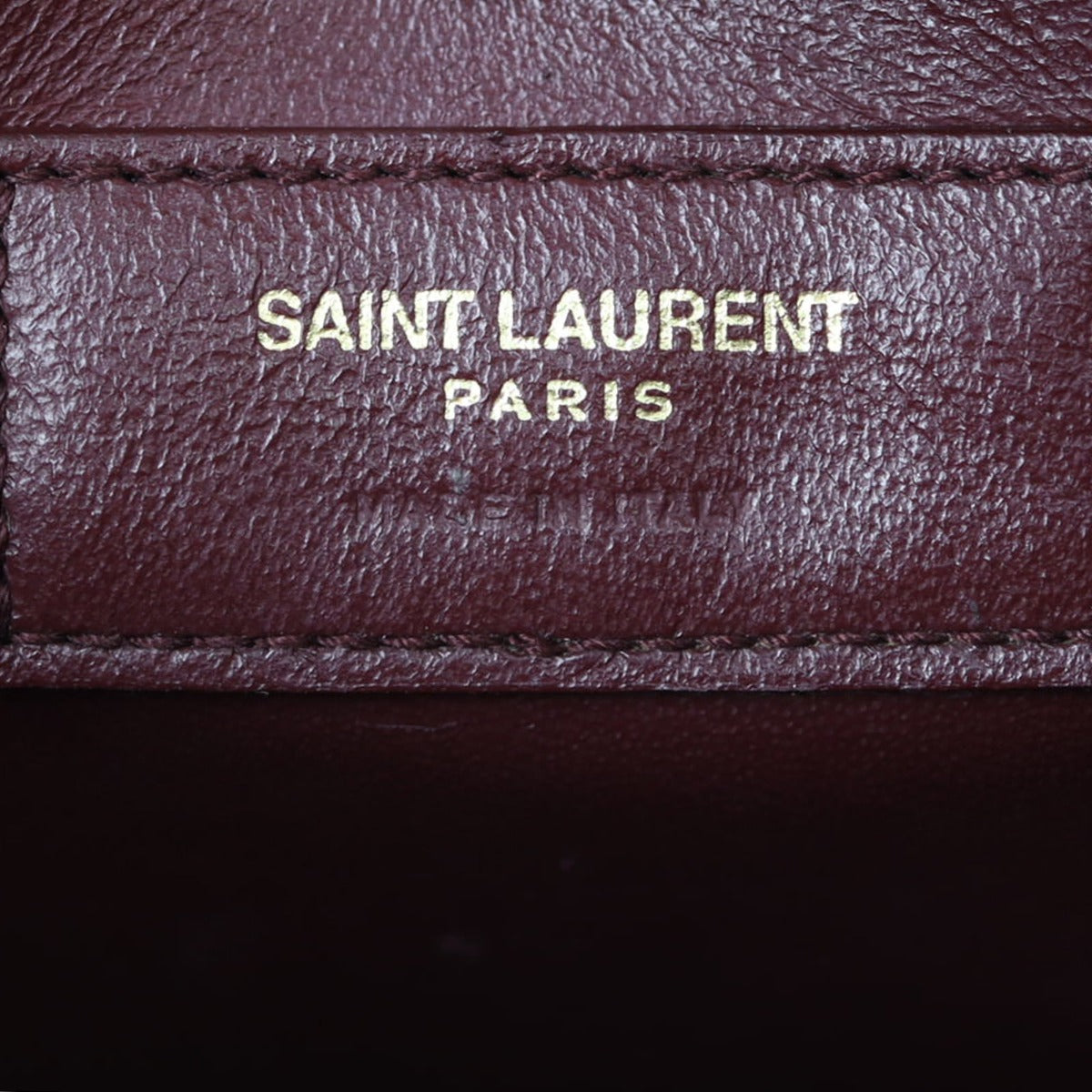 Saint Laurent Cassandra Top Handle Medium Bag Interior Stamp