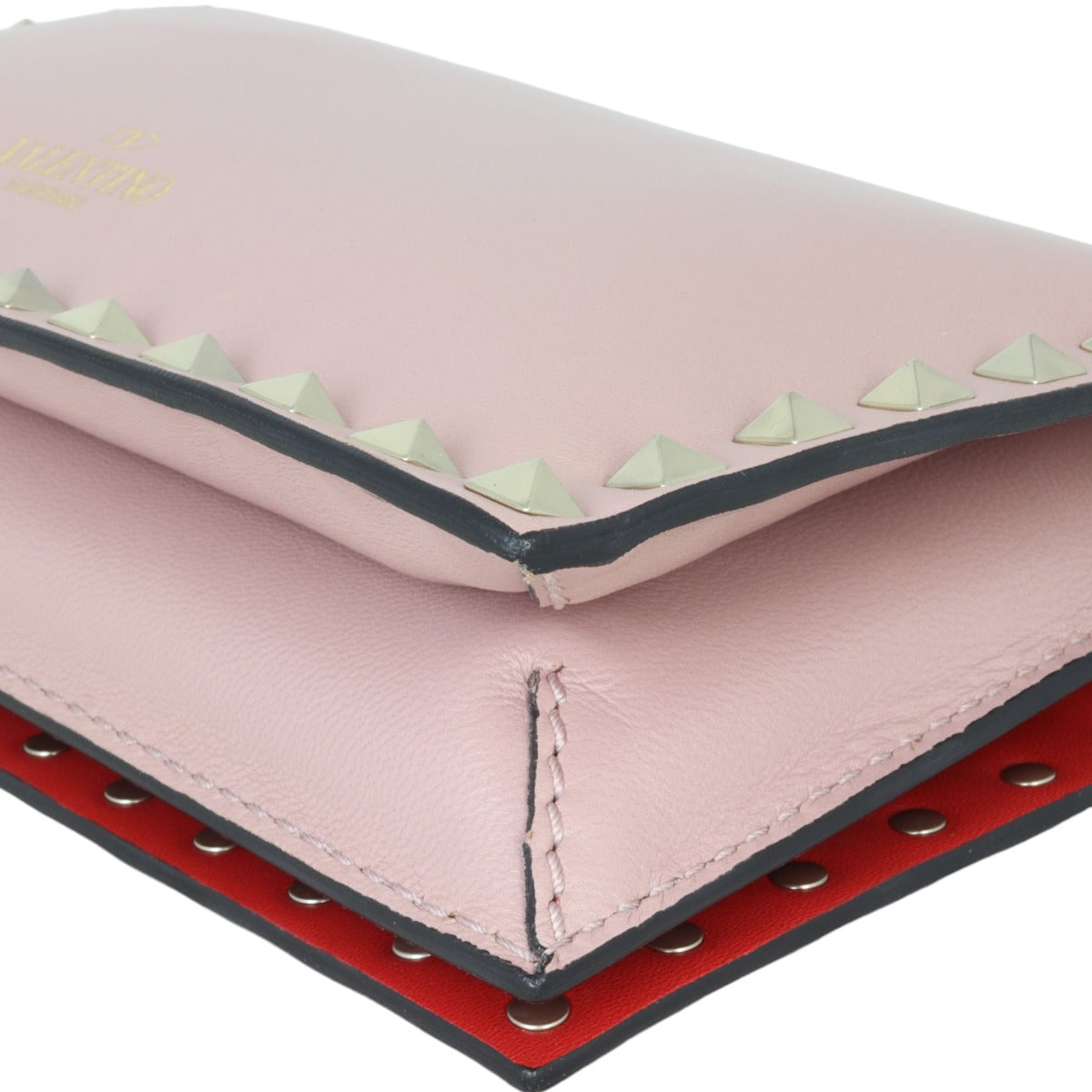 Valentino Rockstud Wristlet Flap Clutch