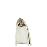 Chanel Boy Old Medium | White Caviar