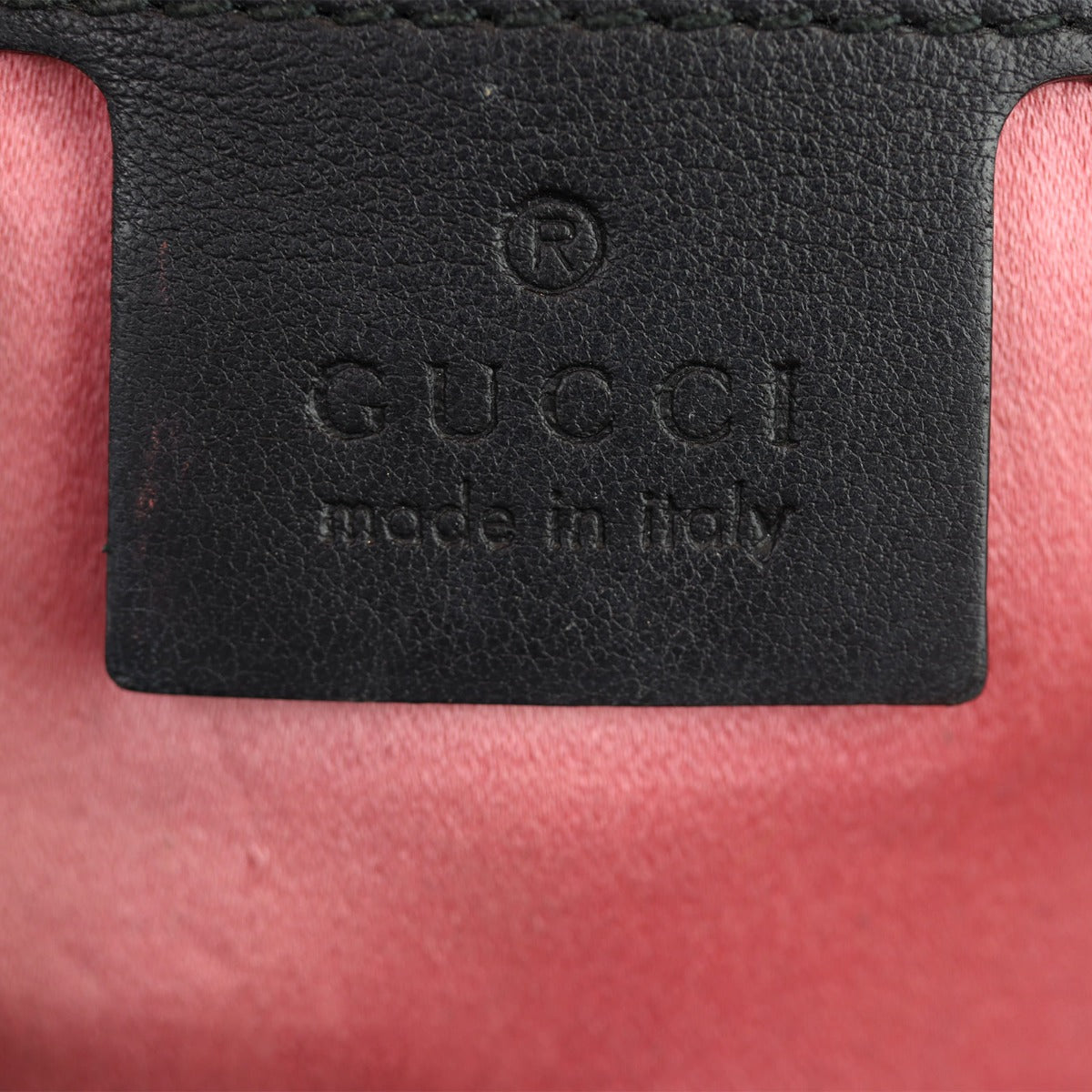 Gucci GG Marmont Mini Velvet Shoulder Bag Interior Stamp