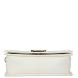 Chanel Boy Old Medium | White Caviar