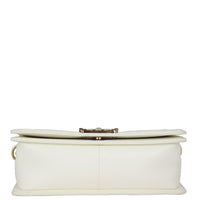 Chanel Boy Old Medium | White Caviar