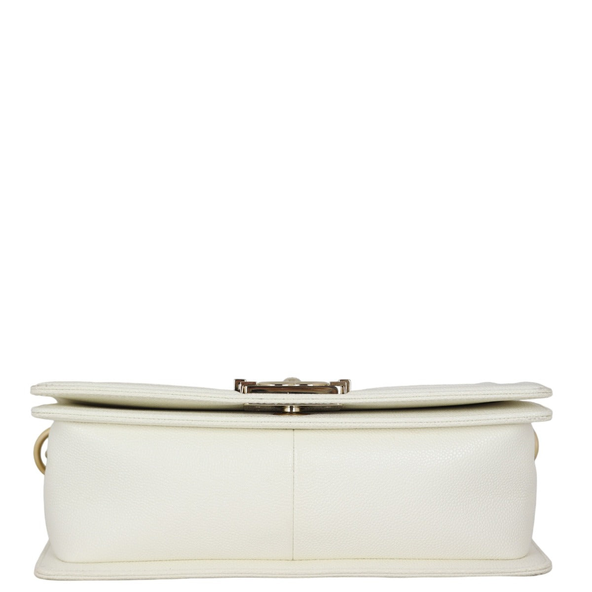 Chanel Boy Old Medium | White Caviar