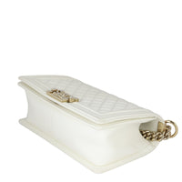 Chanel Boy Old Medium | White Caviar