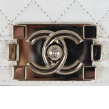 Chanel Boy Old Medium | White Caviar
