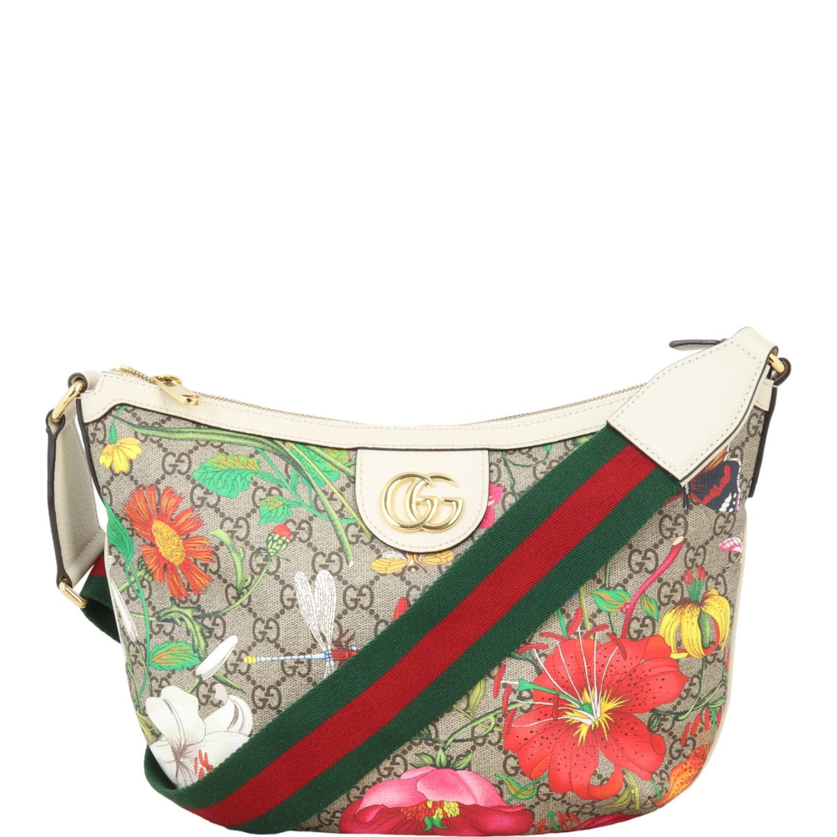 Gucci GG Supreme Flora Ophidia Hobo