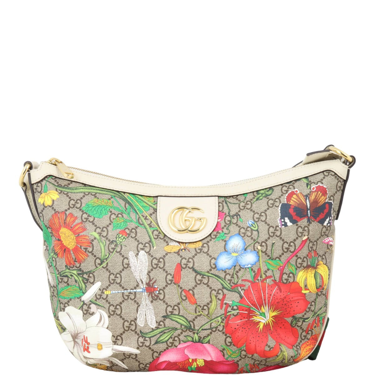 Gucci GG Supreme Flora Ophidia Hobo