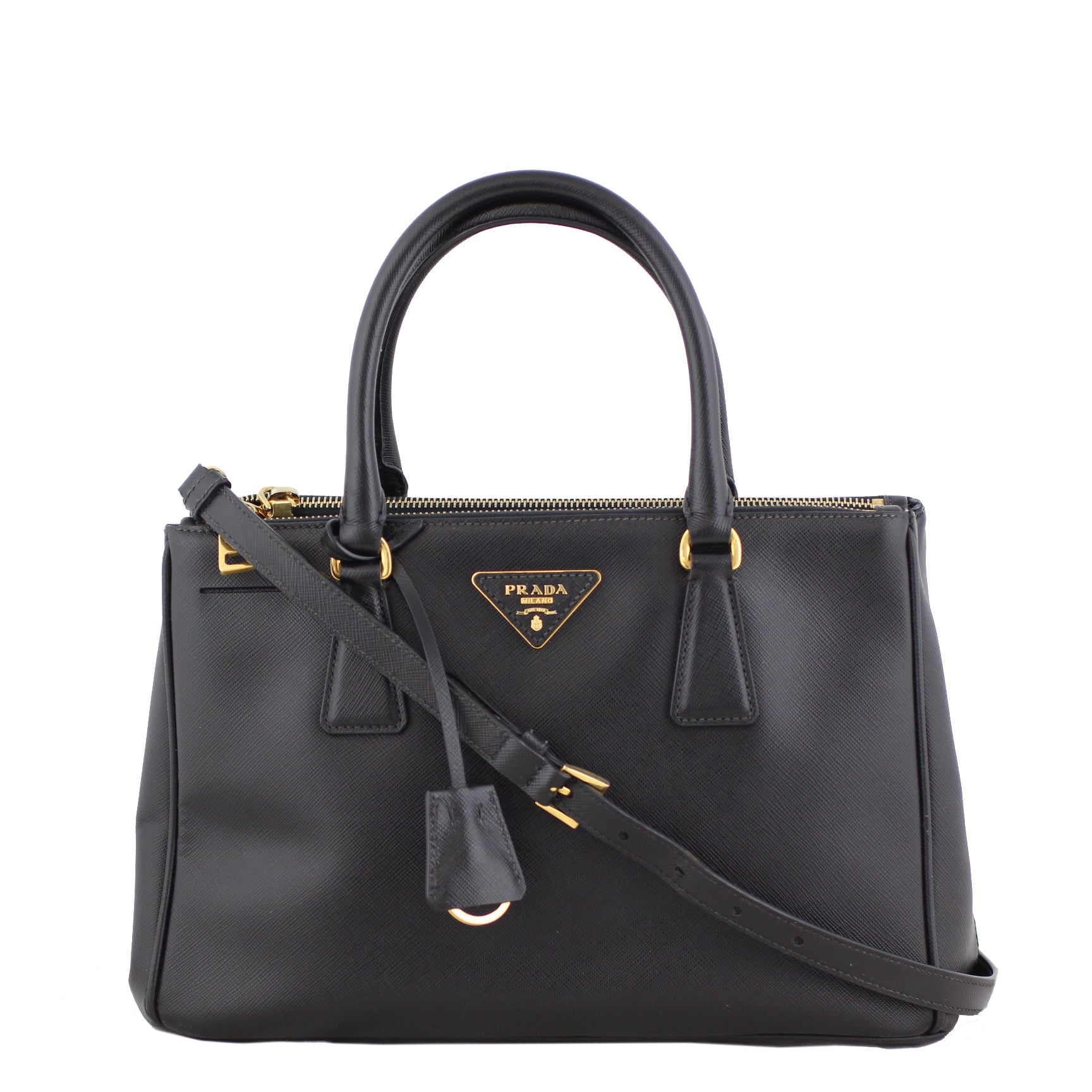 Prada Saffiano Lux Galleria Double Zip Tote Small front