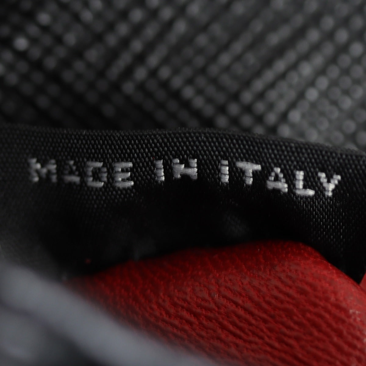 Prada Saffiano Lux Chain Lock Flap Bag Interior Stamp