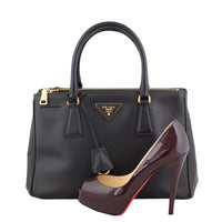 Prada Saffiano Lux Galleria Double Zip Tote Small Shoe