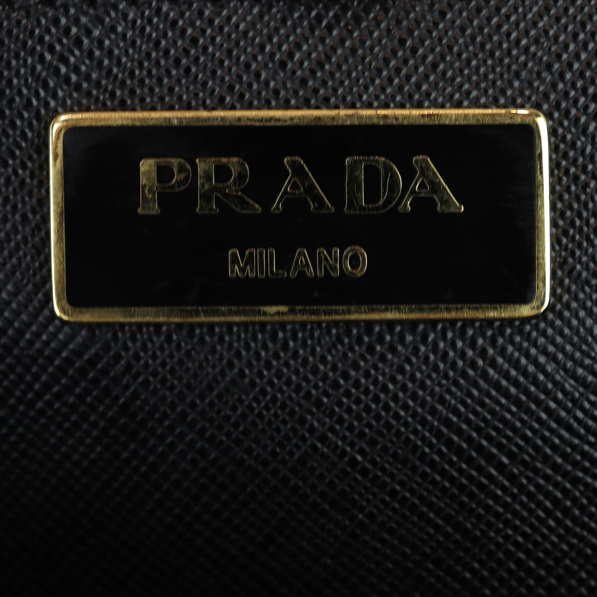 Prada Saffiano Lux Galleria Double Zip Tote Medium Interior Stamp