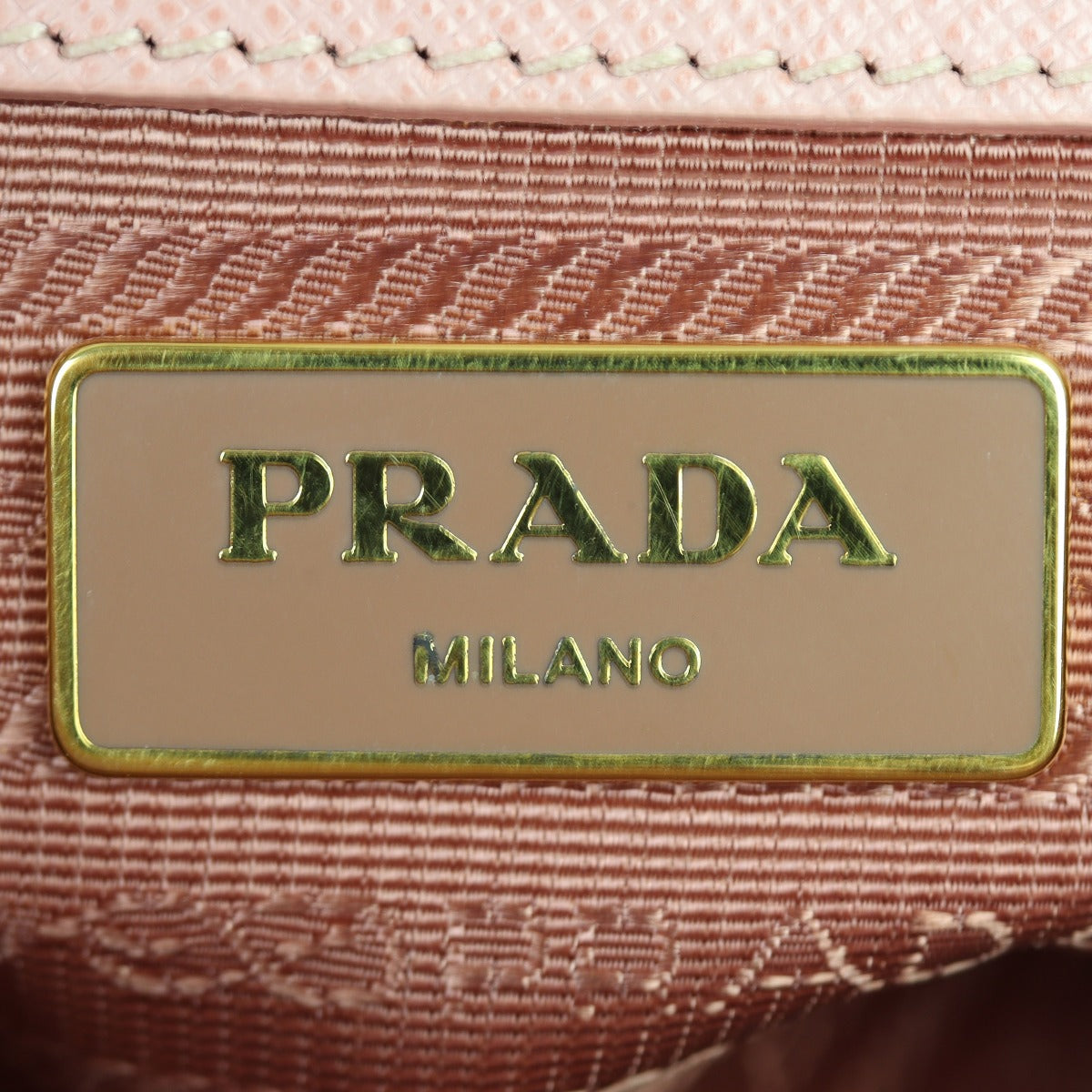 Prada Saffiano Lux Galleria Double Zip Tote Small Interior Stamp