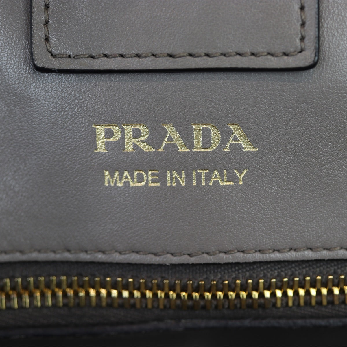 Prada City Calf Bibliotheque Bag Interior Stamp