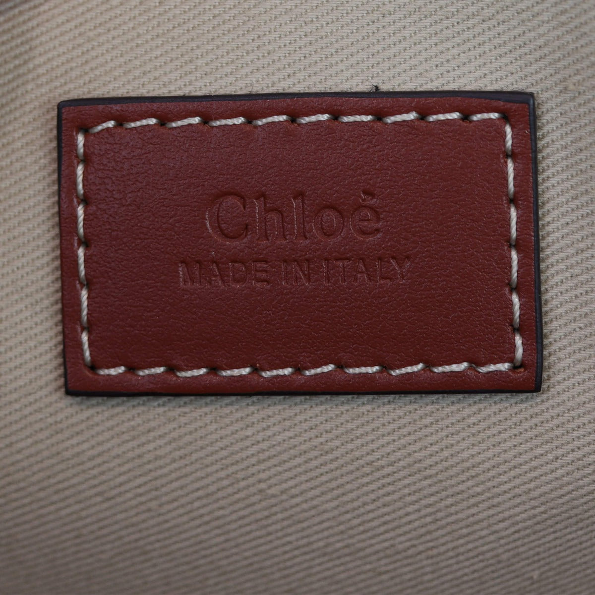 Chloe Woody Tote Bag Large Interior Stamp
