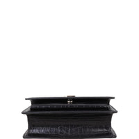 Saint Laurent Sunset Chain Wallet Croc-Embossed