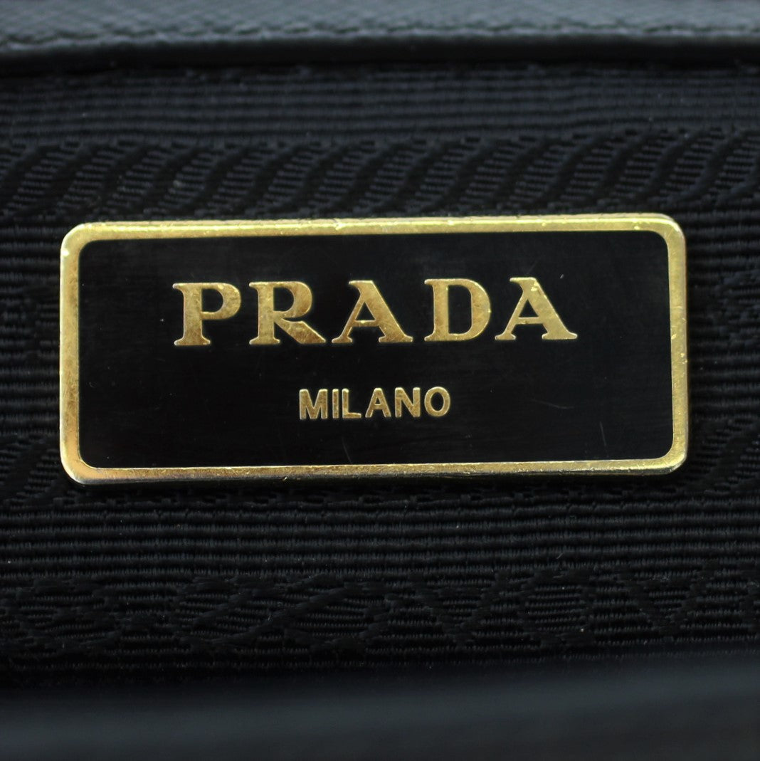 Prada Saffiano Lux Galleria Double Zip Tote Small logo