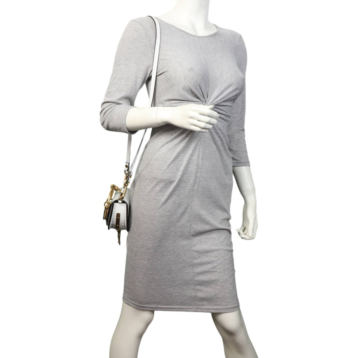 Chloe Nile Minaudiere Bracelet Bag Croc-Embossed