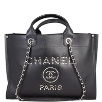 Chanel Deauville Studded Leather Tote Large