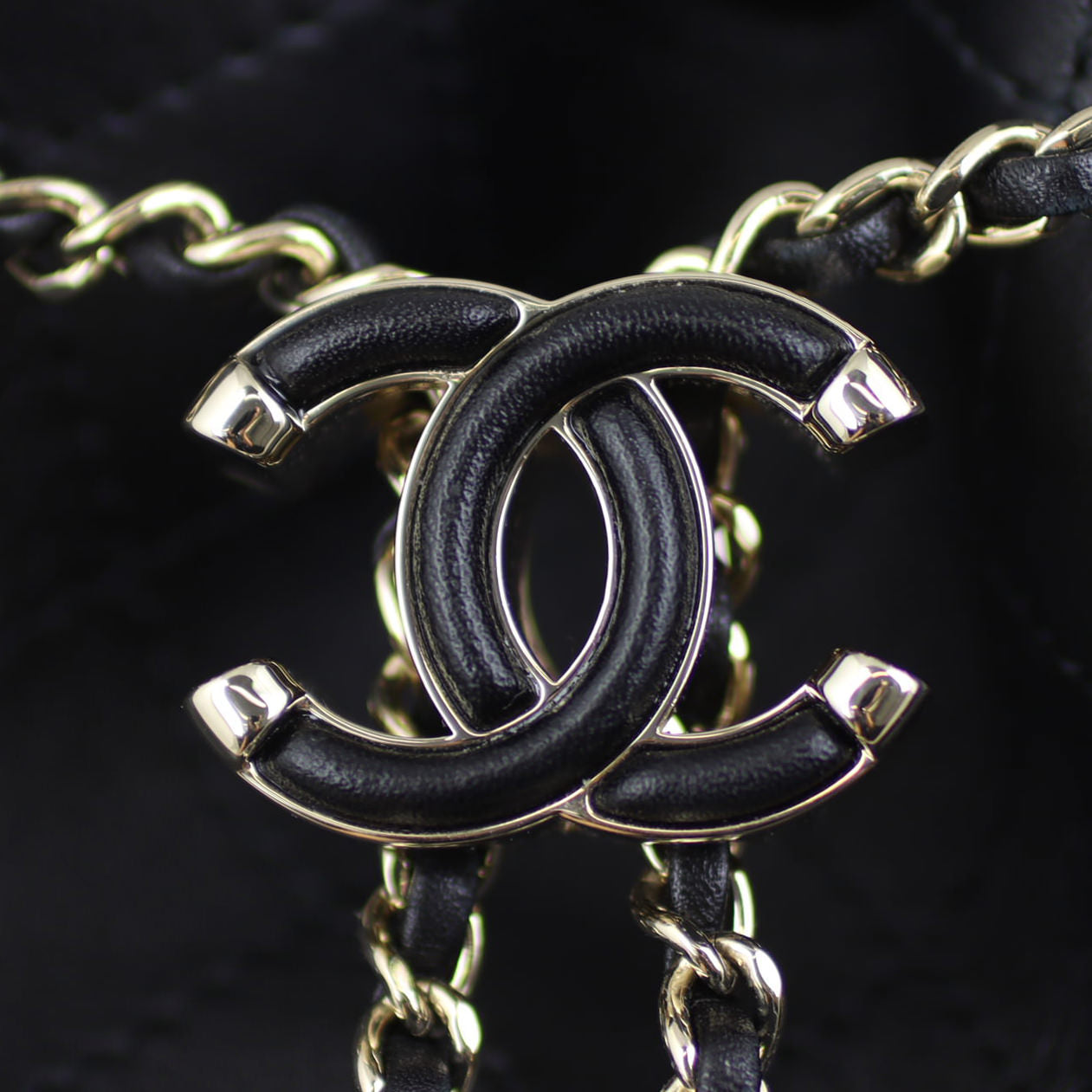 Chanel Quilted CC Drawstring Bucket Bag CC