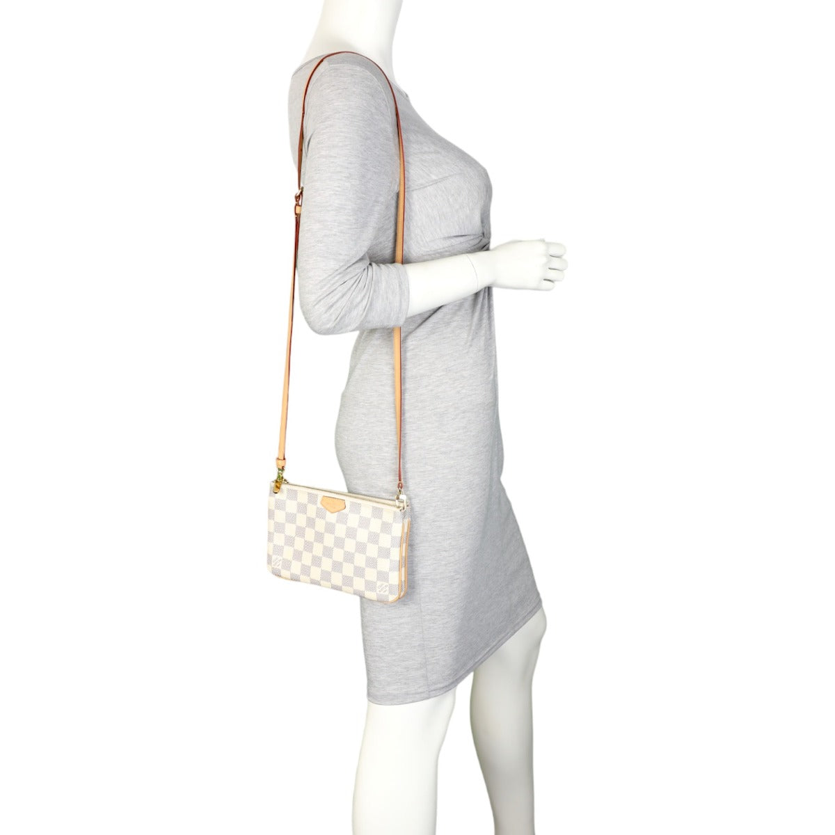 Louis Vuitton Double Zip Pochette Damier Azur