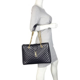 Saint Laurent Chevron Shopping Tote
