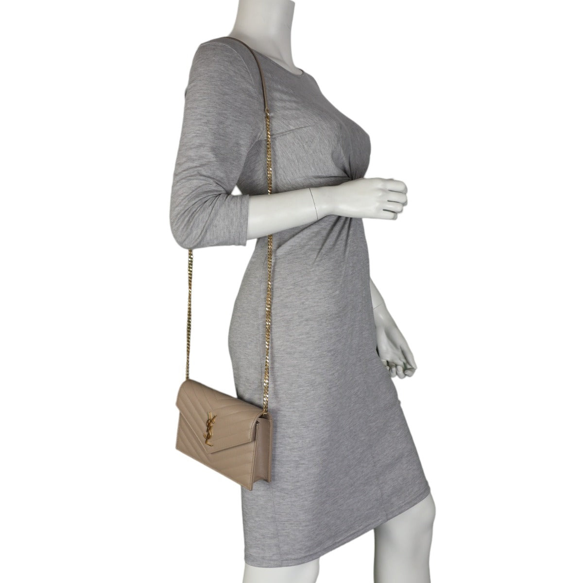 Saint Laurent Cassandre Envelope Chain Wallet