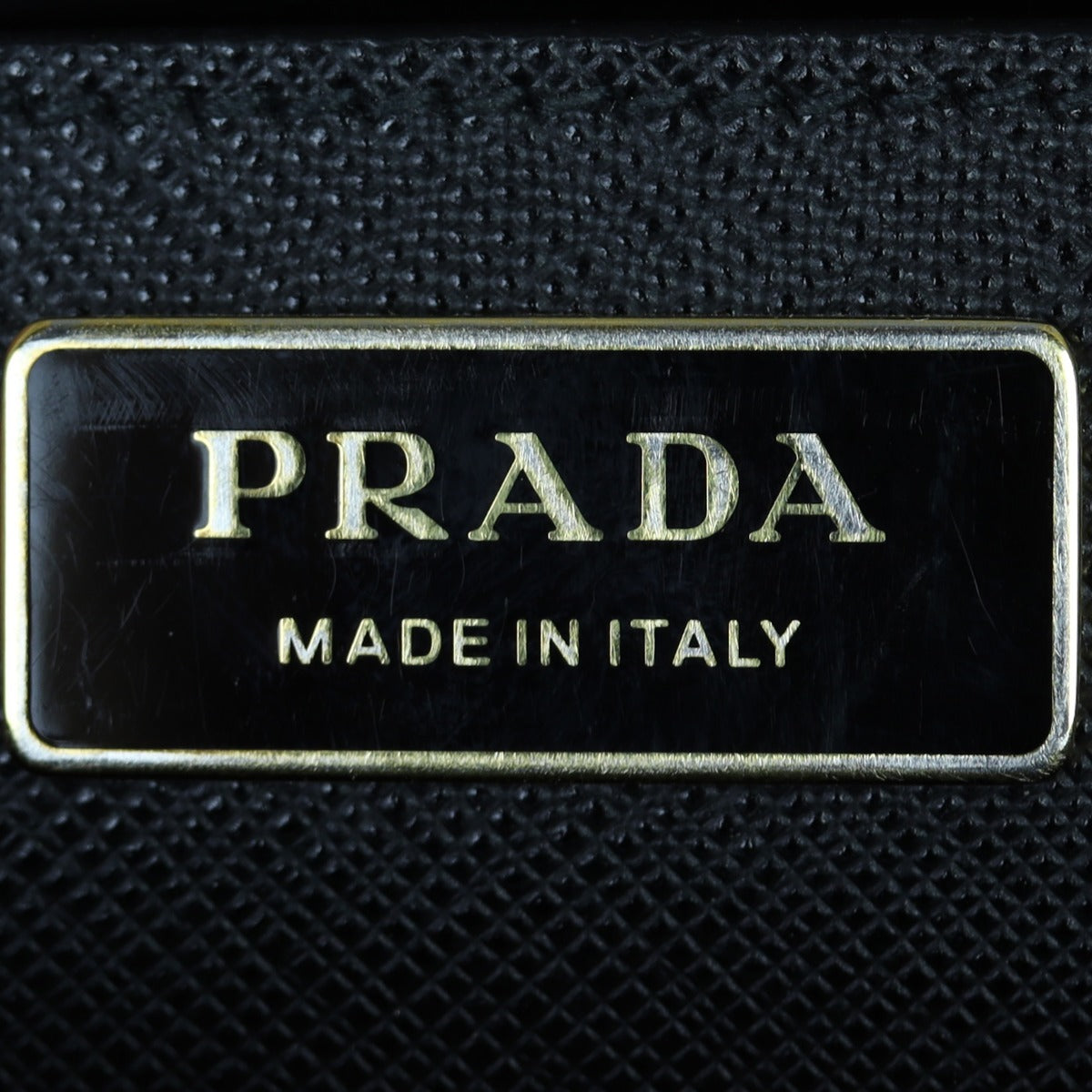 Prada Saffiano Lux Galleria Double Zip Tote Medium Interior Stamp
