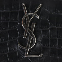 Saint Laurent West Hollywood Medium Croc-Embossed Hardware
