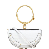 Chloe Nile Minaudiere Bracelet Bag Croc-Embossed
