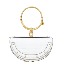 Chloe Nile Minaudiere Bracelet Bag Croc-Embossed