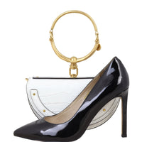 Chloe Nile Minaudiere Bracelet Bag Croc-Embossed