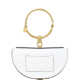 Chloe Nile Minaudiere Bracelet Bag Croc-Embossed