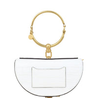 Chloe Nile Minaudiere Bracelet Bag Croc-Embossed