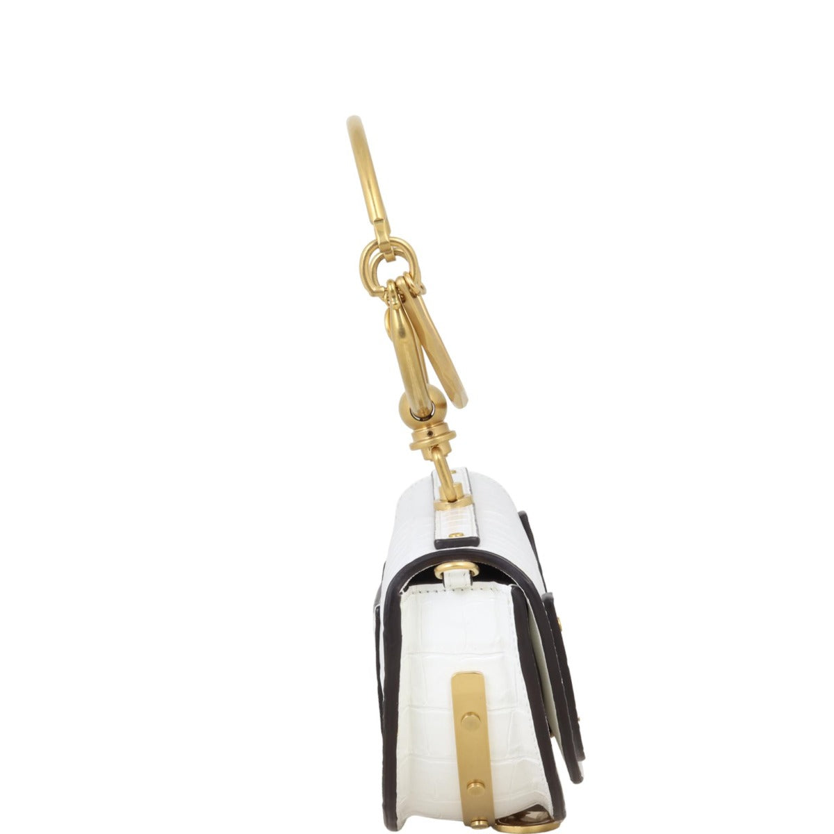 Chloe Nile Minaudiere Bracelet Bag Croc-Embossed