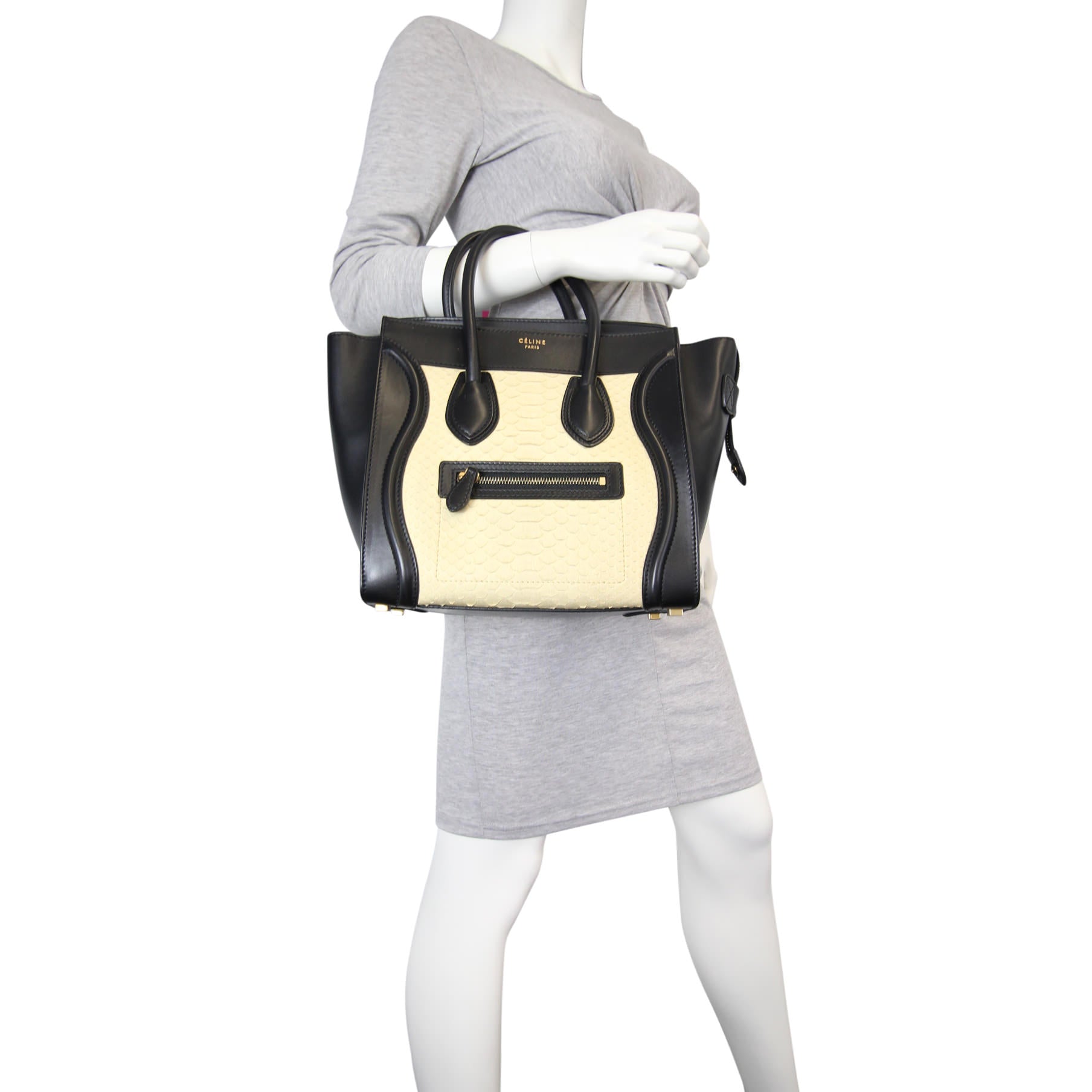 Celine Micro Luggage Tote Python man