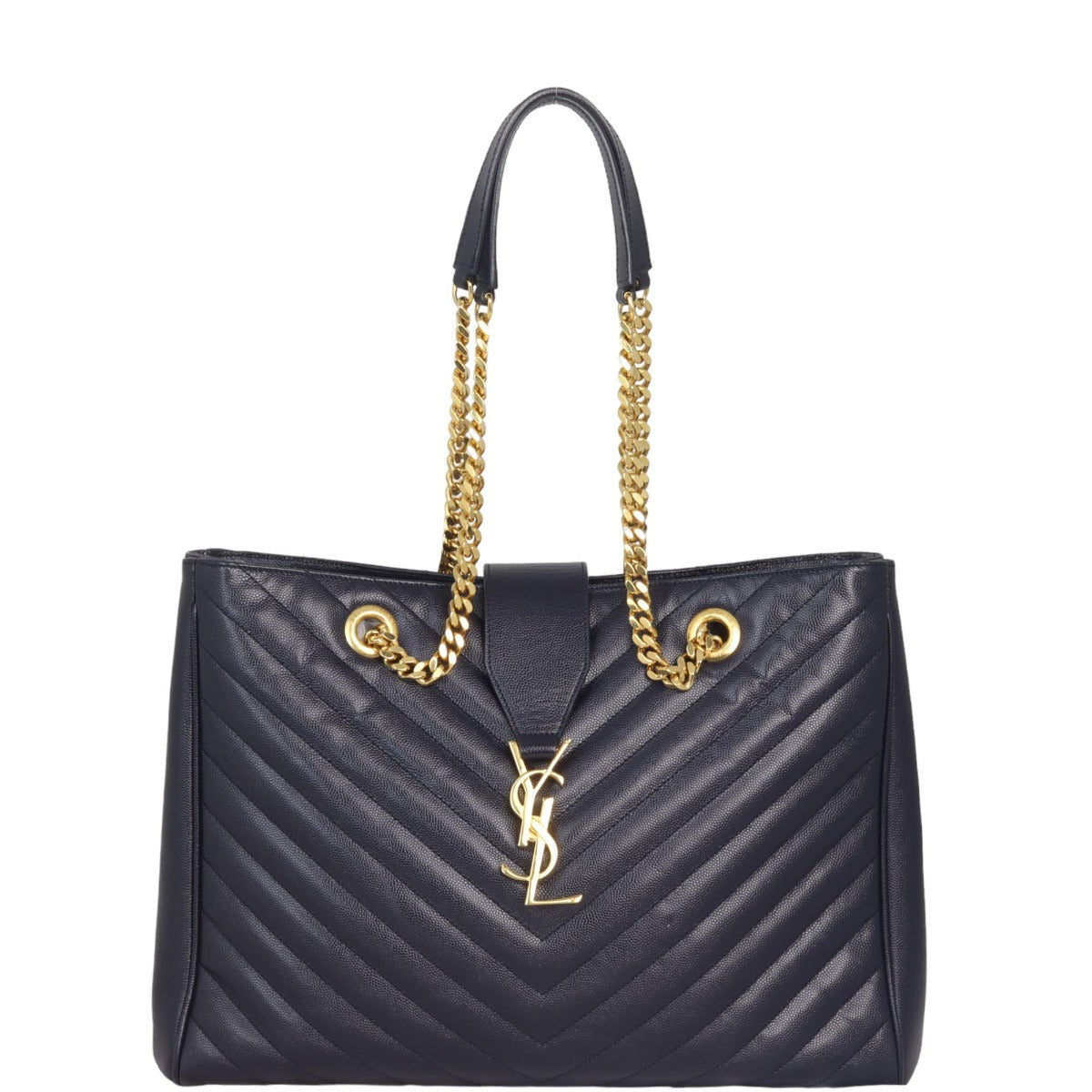 Saint Laurent Chevron Shopping Tote