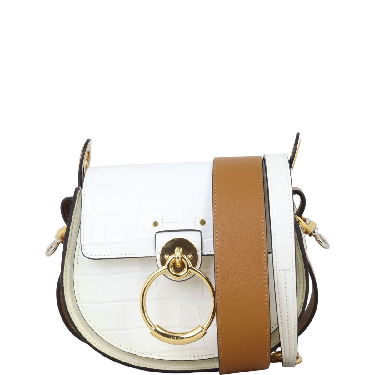 Chloe Tess Small Croc-Embossed