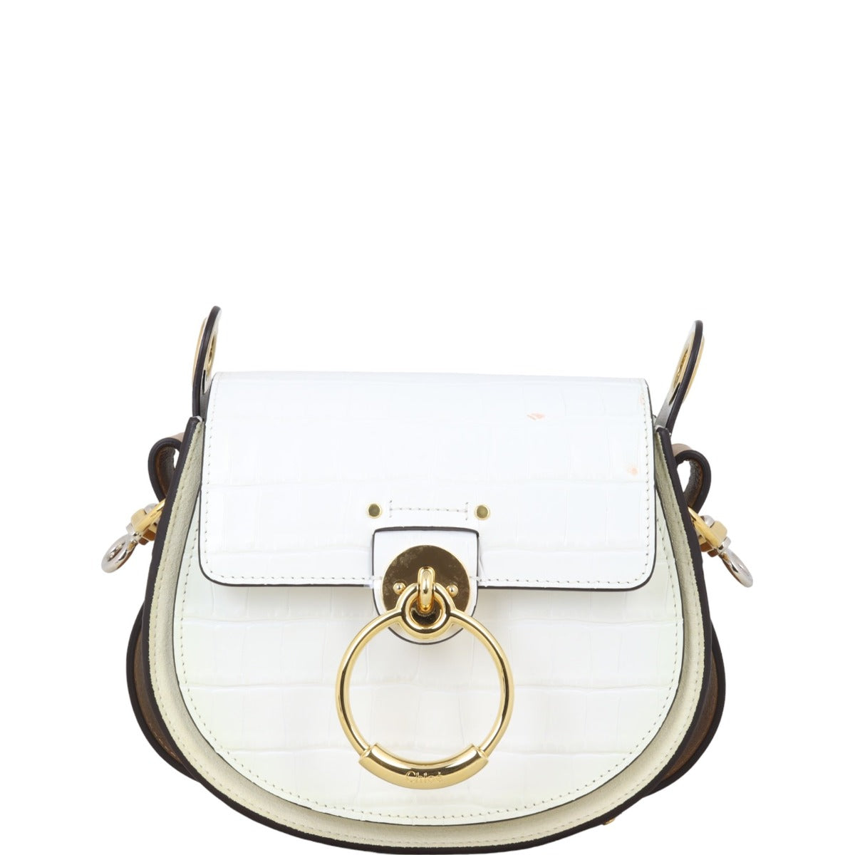 Chloe Tess Small Croc-Embossed