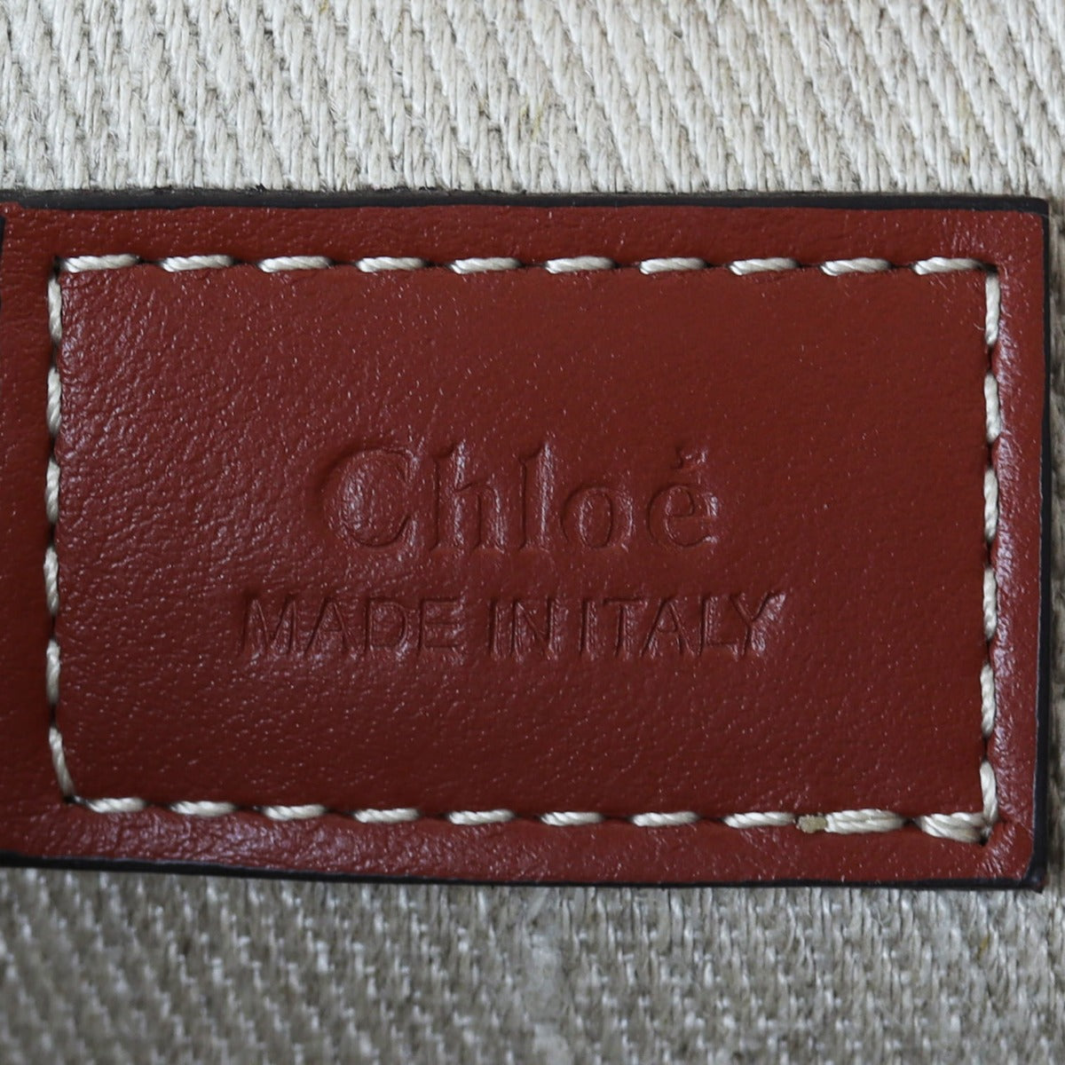 Chloe Woody Shoulder Tote Medium Interior Stamp