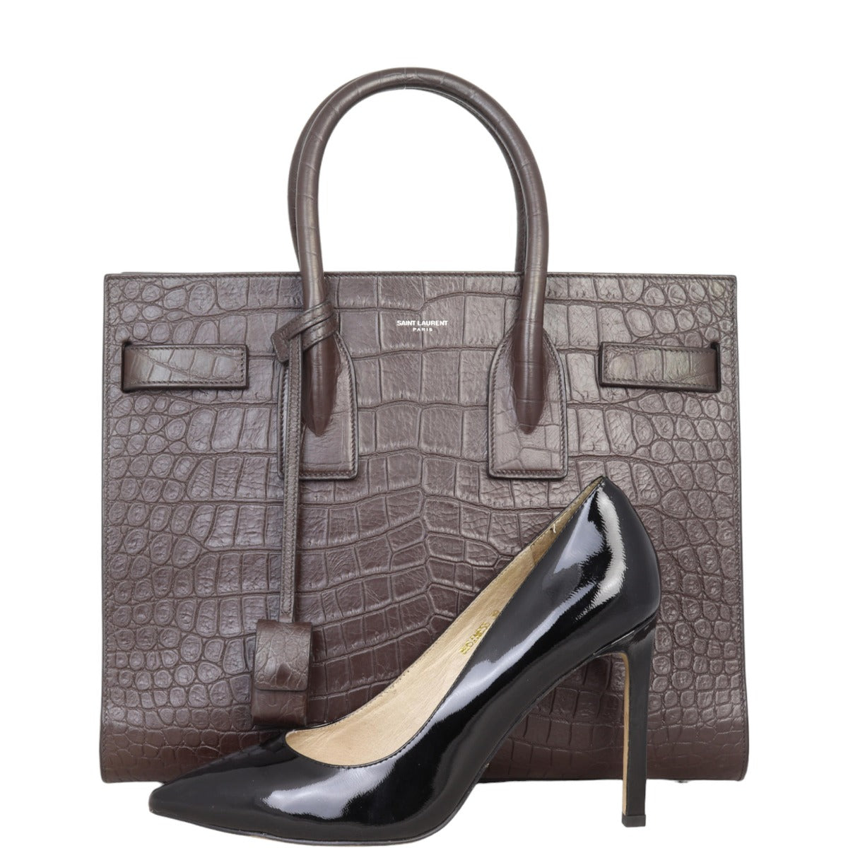 Saint Laurent Sac de Jour Small Croc-Embossed