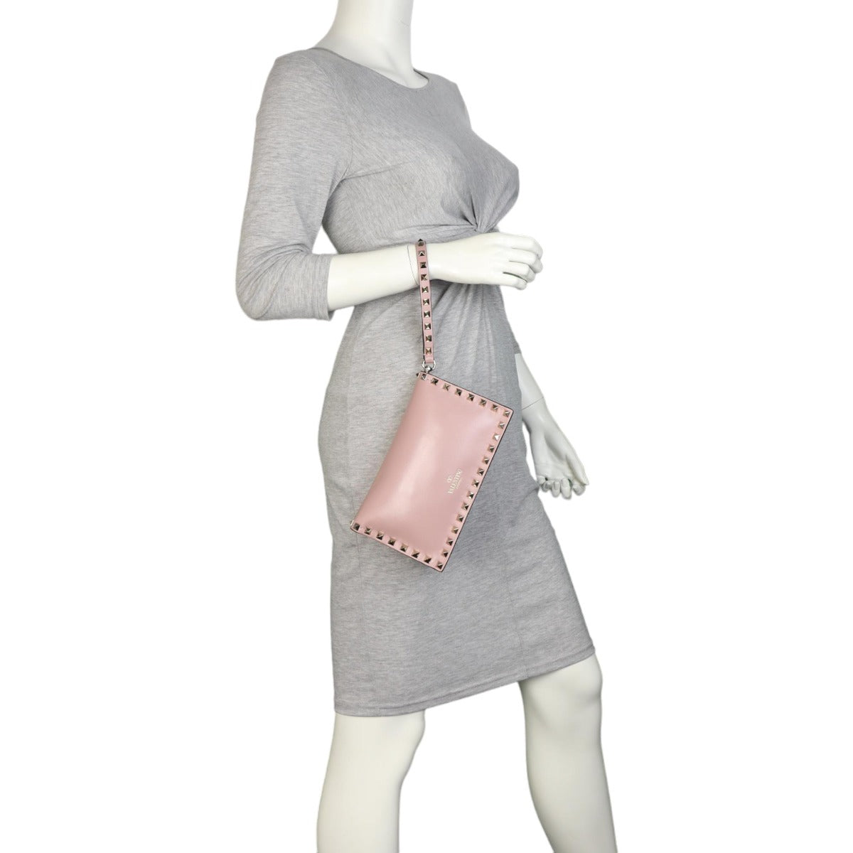 Valentino Rockstud Wristlet Flap Clutch