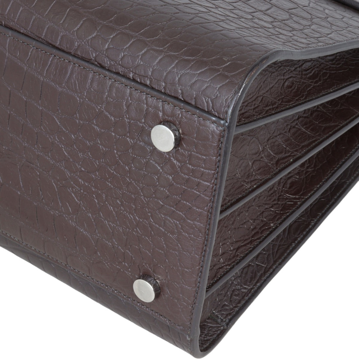Saint Laurent Sac de Jour Small Croc-Embossed