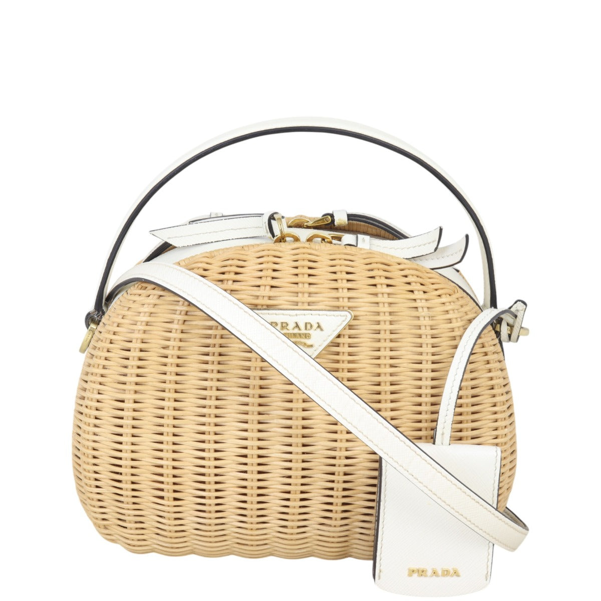 Prada Saffiano Odette Basket Handle Bag