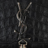 Saint Laurent Kate Tassel Chain Bag Medium Croc-Embossed Hardware