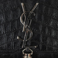 Saint Laurent Kate Tassel Chain Bag Medium Croc-Embossed Hardware