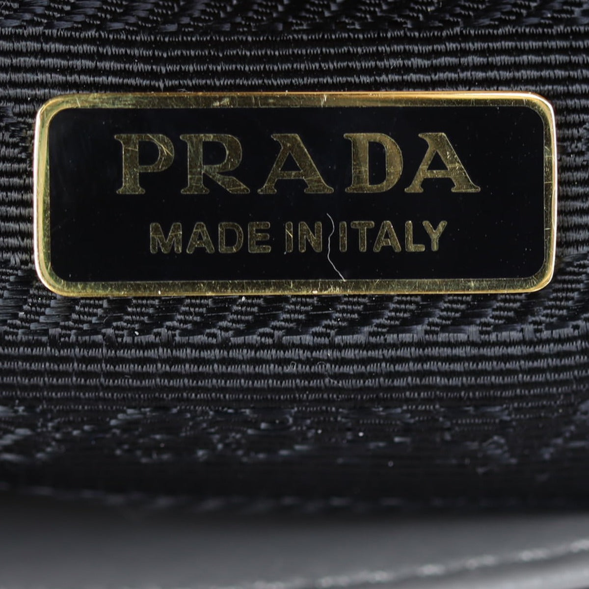 Prada Saffiano Embleme Shoulder Bag Interior Stamp